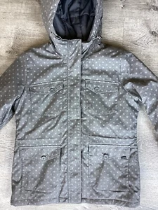 Vans Gray Kids Size XL Winter Ski Jacket Polka Dot Girls Hooded Winter Coat - Picture 1 of 17