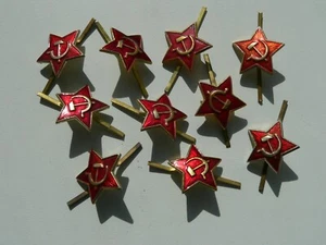 URSS LOTE DE ESTRELLAS ROJAS PARA GORRO MILITAR - Imagen 1 de 6
