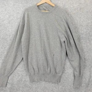 Raglan Cashmere Sweater Mens Medium Gray Scottish Jumper Light Academia LJ CROSS - Picture 1 of 12