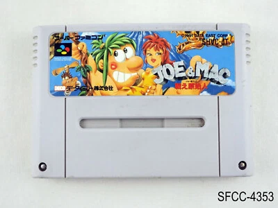 Joe & Mac Tatakae Genshijin Super Famicom Japanese Import SFC Japan US Seller C - Image 1 of 4