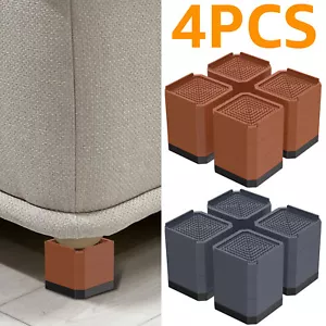 4X Furniture Risers HeavyDuty 4'' Bed Table Sofa Chair Riser Feet Lift Stand∈ - Picture 1 of 17