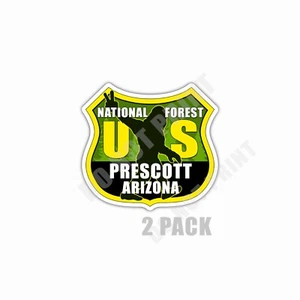 Paquete de 2 pegatinas Prescott National Forest Arizona Bigfoot recuerdo impermeable - Imagen 1 de 4
