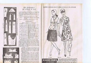 PATRON DE COUTURE "Femmes d'Aujourd'hui"  un ensemble de style 20 ans taille 44 - Picture 1 of 1