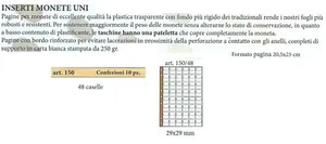 MASTERPHIL 10 INSERTI PER MONETE A 48 CASELLE CON FOGLI DI SUPPORTO Art. 150/48 - Imagen 1 de 1