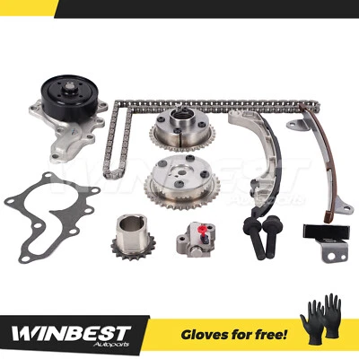 Kit de cadena de distribución bomba de agua compatible con 09-12 Toyota Camry RAV4 Sienna Venza 2,5 L 2,7 L Foto 1 de 4