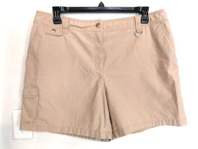 Jones New York Womens Cargo Shorts 18 Plus Brown Tan Khaki Chino Sport Pockets - Image 1 of 4