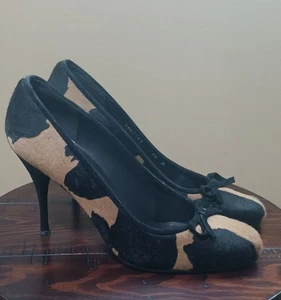 Sturart Weitzman Queentip Loden Suede Black Pony Hair Pumps Size 10 M - Picture 1 of 5