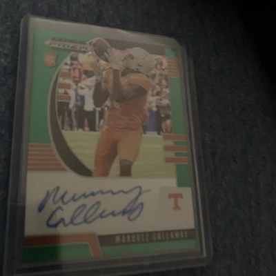 Marquez Callaway 2020 Prizm Draft Picks Green Prizm Rookie Autograph Card #266  - Image 1 of 2