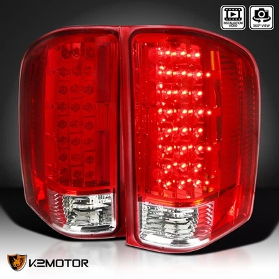 Fits 2007-2014 Chevy Silverado 1500 2500 3500 LED Tail Lights Lamps Left+Right — 第 1/4 张图片