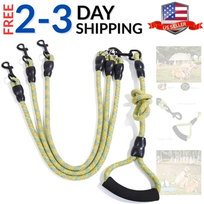 Dog Leash Nylon Large Multi-Dog Tangle-Free Walking Training - Image 1 of 4