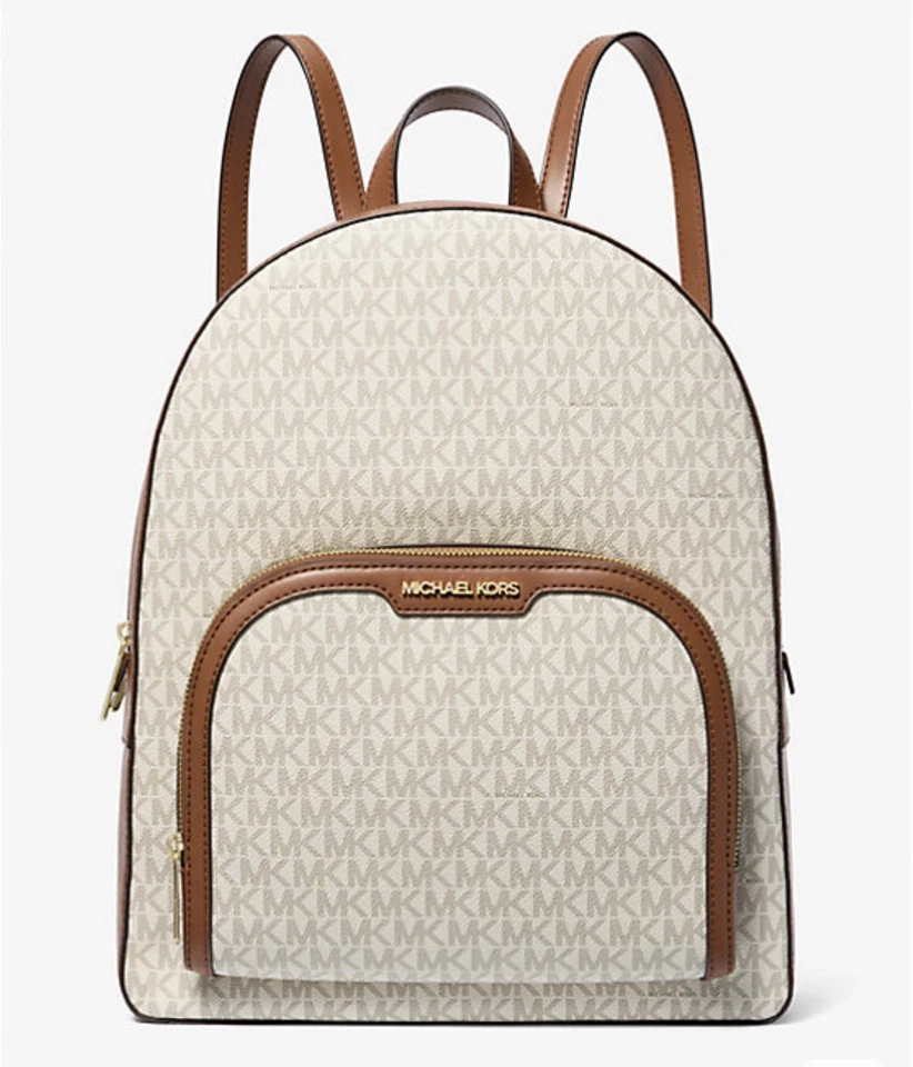 Michael Kors Jaycee Large Logo Backpack - Vanilla