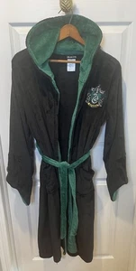 Accappatoio Harry Potter Serpeverde Adulto Taglia XL Nero Verde Cappuccio Peluche Cintura - Foto 1 di 7