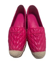 Karl Lagerfeld Paris Desta Quilted Platform Espadrille Hot Pink 8.5 $200 - Picture 1 of 6