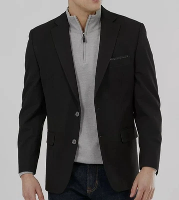 Chaqueta Blazer Michael Kors Para Hombres Negra Ajuste Clásico Elastizada Sólida Talla 42R Foto 1 de 2