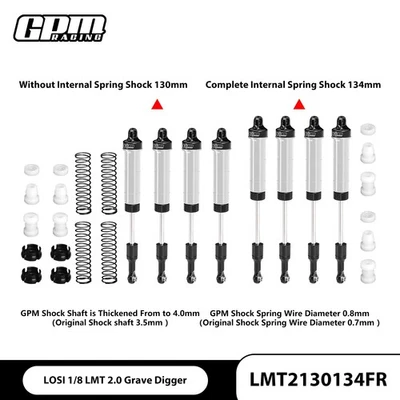 GPM Alloy（Front &Rear）Complete Internal Spring Shock 130&134mm LOSI 1/8 LMT 2.0 - Image 1 of 4