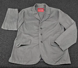 VTG Trash NYC Blazer Jacket XL Gray Pinstripe Single Breasted Tripp-Style Sk8 - Picture 1 of 13