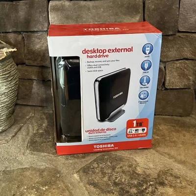 Disco rígido externo Toshiba 1 TB USB 2.0/eSATA desktop PH3100U-1EXB GEN2 novo - Imagem 1 de 4