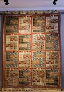 Vintage Caucasian Sileh Verneh Dragon Soumak Rug 205x265cm / 6' 8" x 8' 8" - Picture 1 of 16