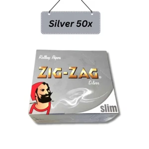 Zig-Zag Silver Slim Rolling Papers – Full Box of 50 Booklets - Picture 1 of 3