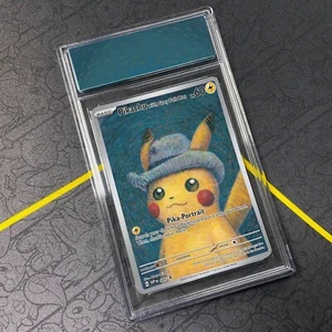 Pikachu con sombrero de fieltro gris 085 promoción - SIN TARJETA - etiqueta + estuche de exhibición de losa solamente - Imagen 1 de 4