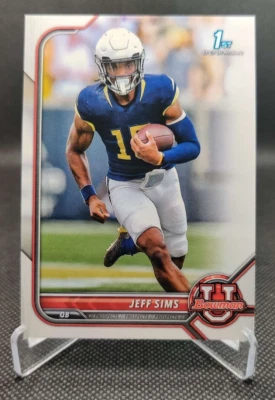 2022 Bowman U #44 Jeff Sims 1st Bowman Georgia Tech Yellowjackets football card - Image 1 of 2