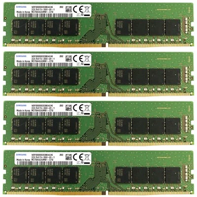 128GB 4X 32GB Samsung DDR4 2666MHz PC4-21300 Desktop Memory RAM M378A4G43MB1-CTD - Image 1 of 4
