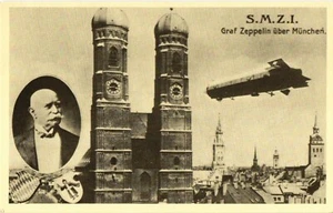 Deutschland alte AK S.M.Z.I. Graf Zeppelin uber München (534) - Bild 1 von 2
