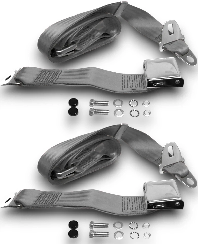 Juego cinturón seguridad dos puntos cromo gris para Porsche 924 Foto 1 de 1