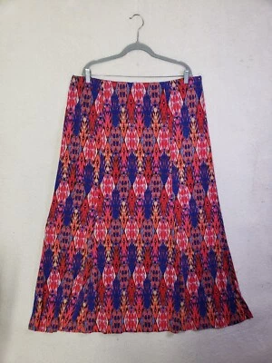 Falda de mujer Susan Graver 1X azul estampada mezcla de polietileno tirar de una línea ajuste regular Foto 1 de 4