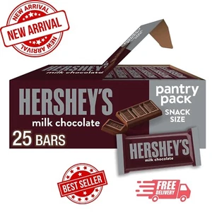 Hershey's Milk Chocolate Snack Size Candy, Bars 11.25 oz, 25 Pieces - Picture 1 of 7