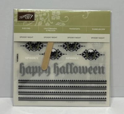 Stampin Up Rub Ons Spooky Night Halloween Transfers Pack Of 10 Free Shipping! - Image 1 of 4