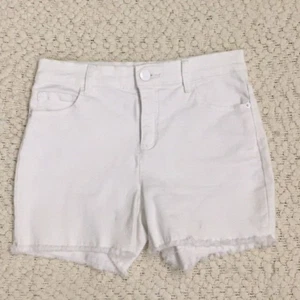 Justice Girls Bermuda Distressed Stretch Jean Shorts * 16 * White - Picture 1 of 3