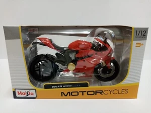 MOTO DUCATI PANIGALE 1199 1:12 Maisto Moto Die Cast Modellino UFFICIALE - Foto 1 di 4