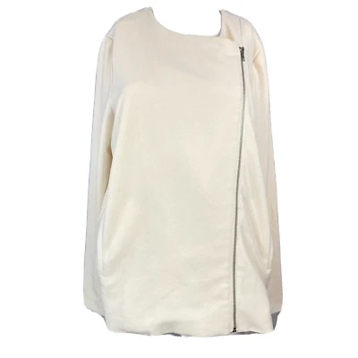 Jack Blazer Jacket Womens Sz S Ivory Cream Side Zip Stretch Pockets - Image 1 of 4