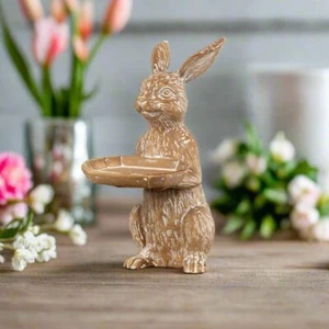Estatuilla Primitive Ragon House Spring 7,75" conejito con bandeja - Imagen 1 de 4