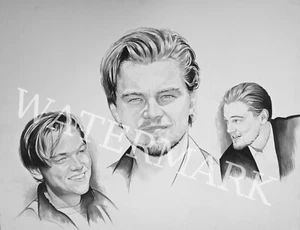Hollywood Schauspieler Leonardo Wilhelm DiCaprio Collage Originalgemälde 20x24 - Bild 1 von 6
