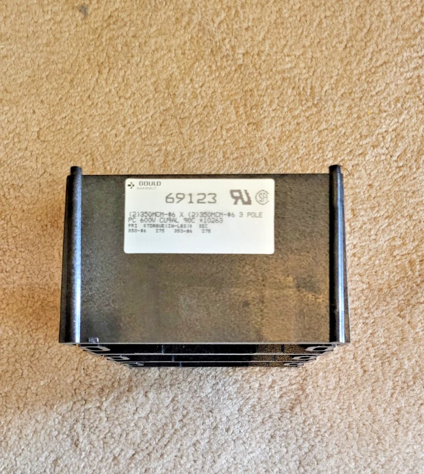 Shawmut 69123 блок распределения питания 3-полюсный двойной 350MCM ушки 600V - новый - Изображение 1 из 4