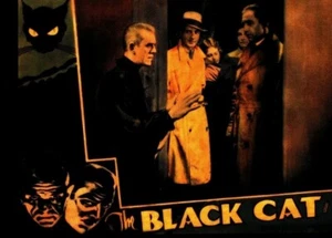 #42 Il Gatto Nero, Poster Classico Film Vintage CARTOLINA COMMERCIALE - Foto 1 di 2