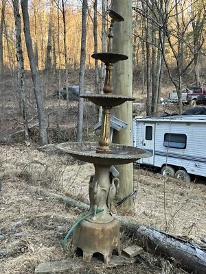 1920’s Antique,Victorian,4 Tier,Garden Water Fountain, Fisk Style Cast Iron  - Image 1 of 4