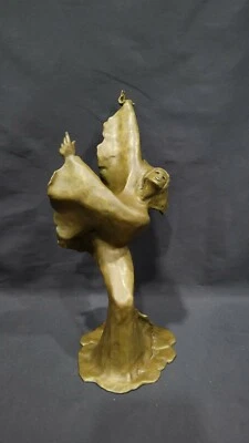 Vintage Young Dancing Lady Elegant Bronze Sculpture Statue by BELAG, 10 1/2" - Image 1 of 4