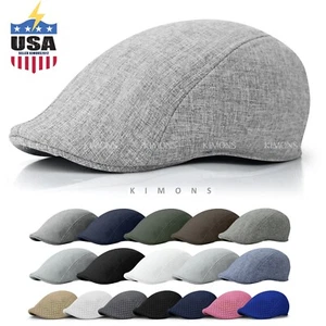 Gorra de Verano de Lino Liso Newsboy Gatsby Sombrero de Hiedra Golf Driver Para Hombres Taxista Plano I - Imagen 1 de 31