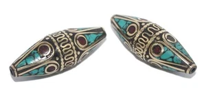 Collar tribal cuentas turquesa cuentas nepalesas cuentas tibetanas cuentas de coral BDA35 - Imagen 1 de 3