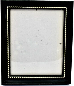 Black Wood Frame,Gold Rope Detail,Recessed Border,Table or Wall Rings,8"x10" - Picture 1 of 3