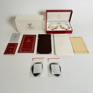 Cartier Vendome Louis Aviator 18K Gold Plated Sunglasses | 62-14-140 | Full Set - Picture 1 of 24