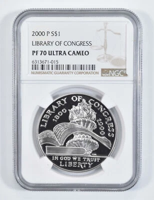 2000 P Library of Congress Commemorative Proof Silver Dollar NGC PF70 - Image 1 of 4