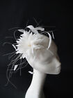 White Feather Fascinator For Races, Proms , Weddings