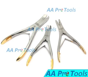 AA Pro: 3Pcs T/C Pin & Wire Cutter & Puller Double Action Angled, Gold Handle - Picture 1 of 4