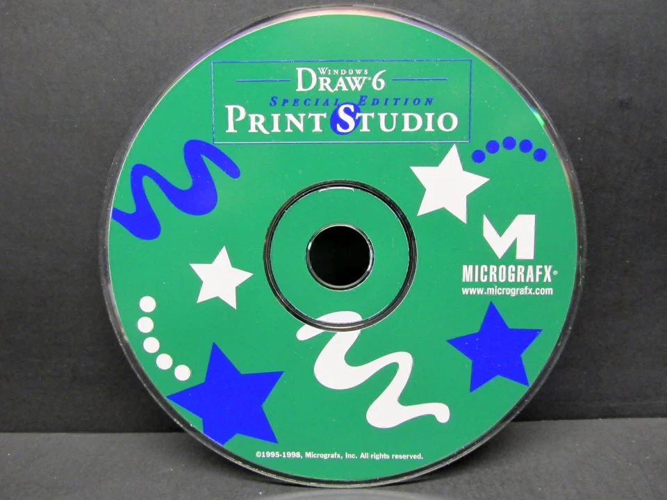 Draw 6 Print Studio, CD-ROM, Windows, Micrografx 1998, nunca usado, sin caja Foto 1 de 1