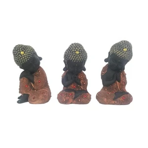 3er Set Buddha Figur Tibet Nepal Buddhismus Yoga Sammlerfigur Dekoration IM57 - Bild 1 von 4