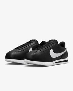 Nike Cortez Leather - Black White - Size UK 10 (EU 45) US 11 - Picture 1 of 8